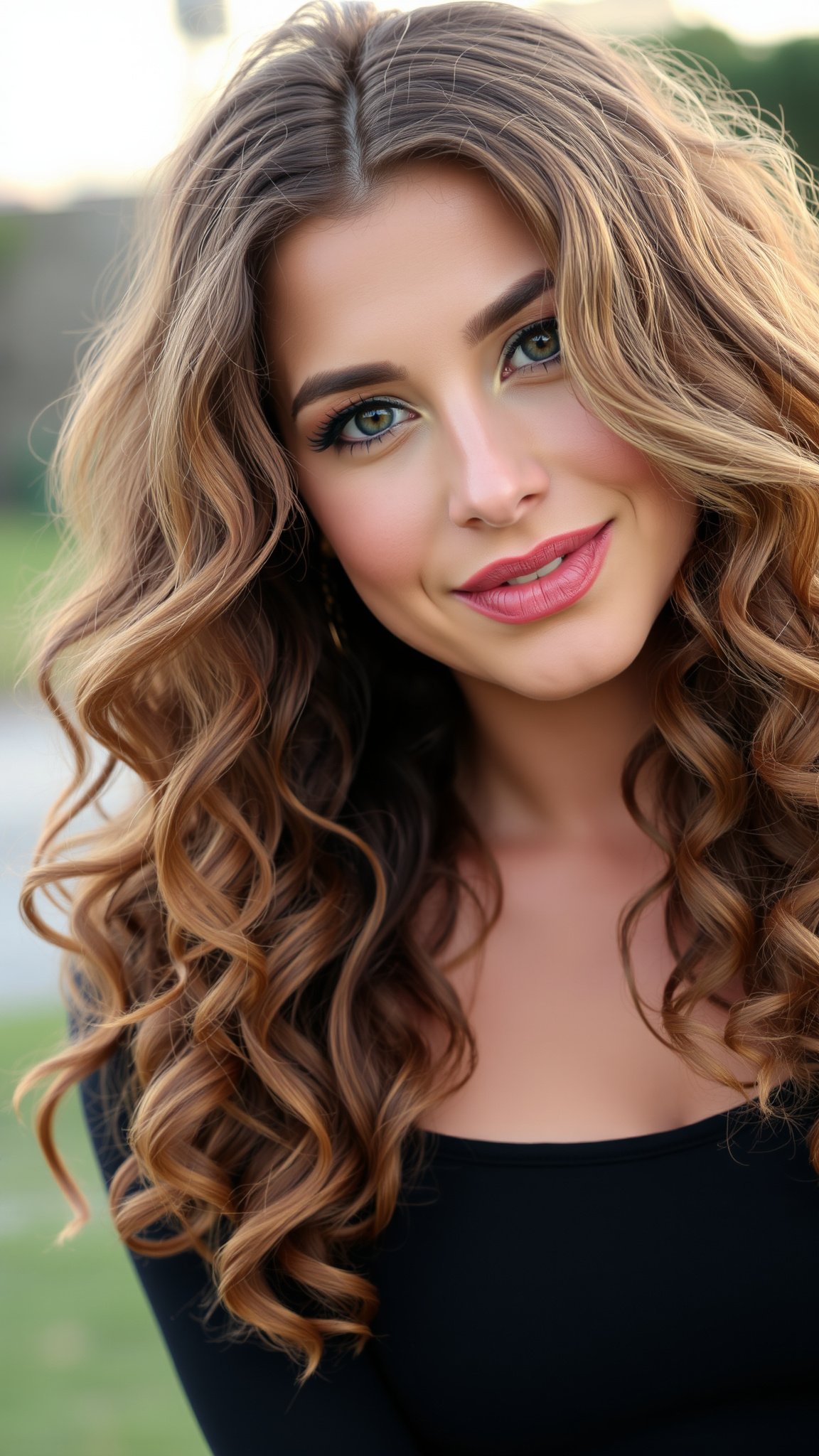 3. Curly Half-Up, Half-Down