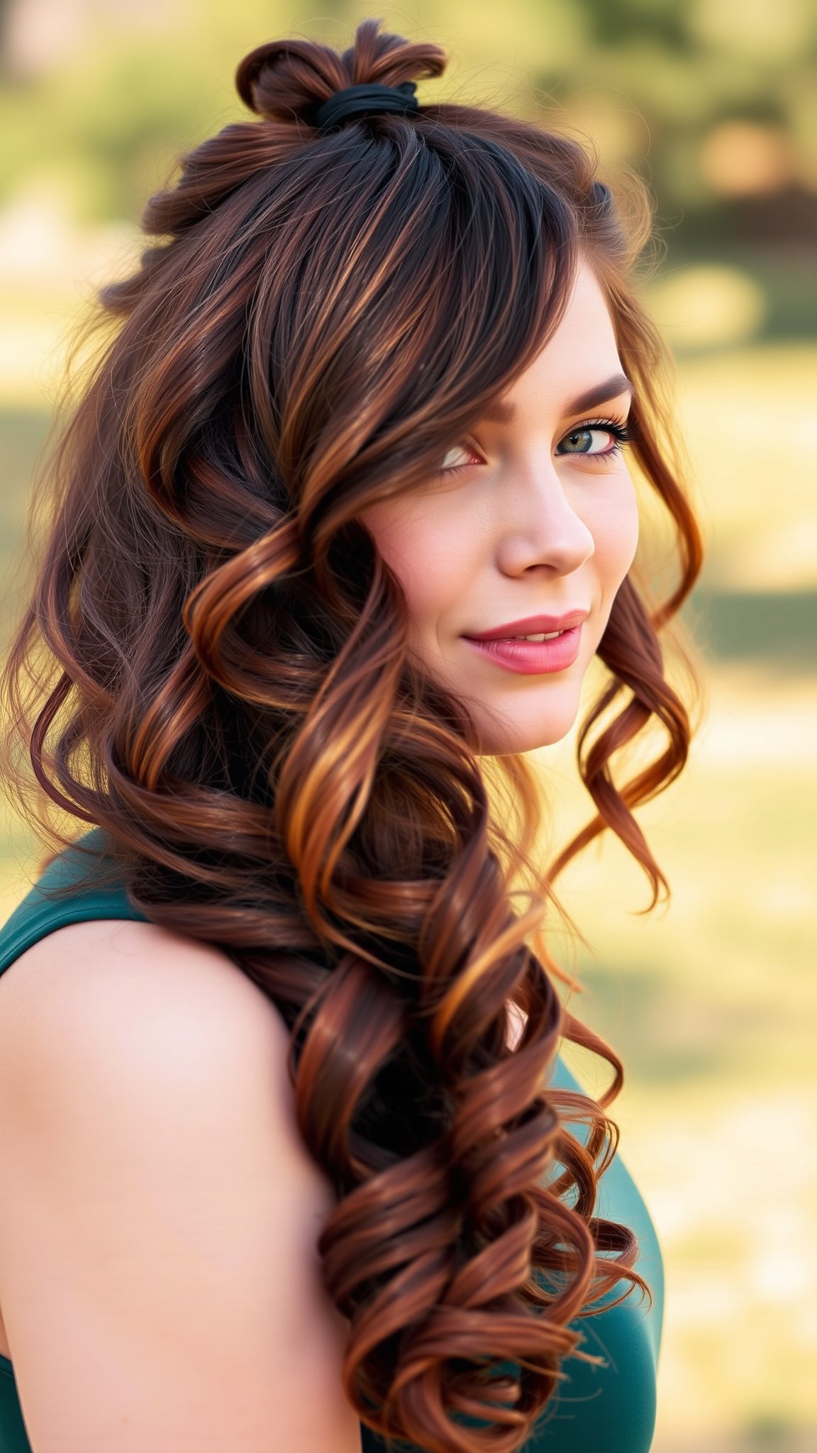 3. Curly Half-Up Ponytail