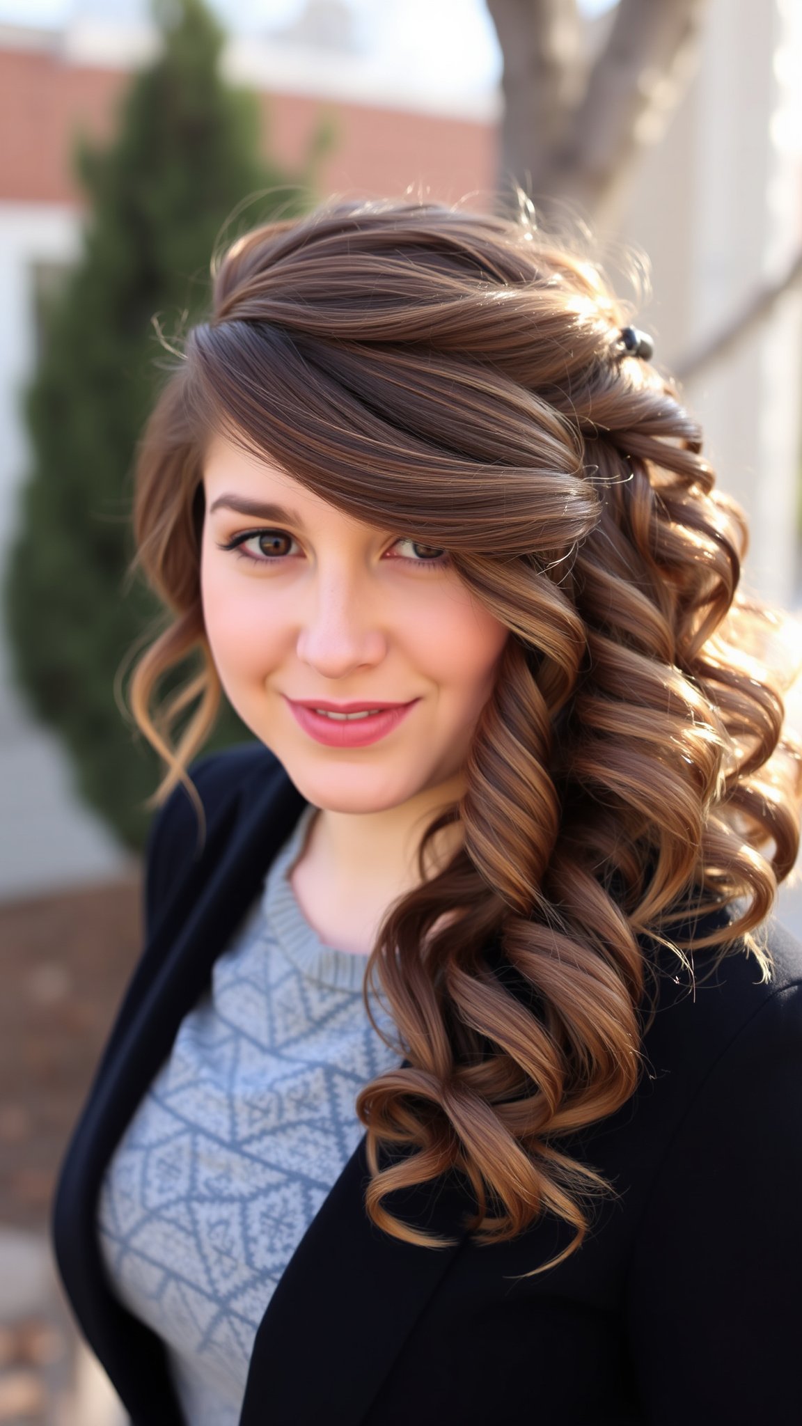 3. Half-Up Curly Hairstyle