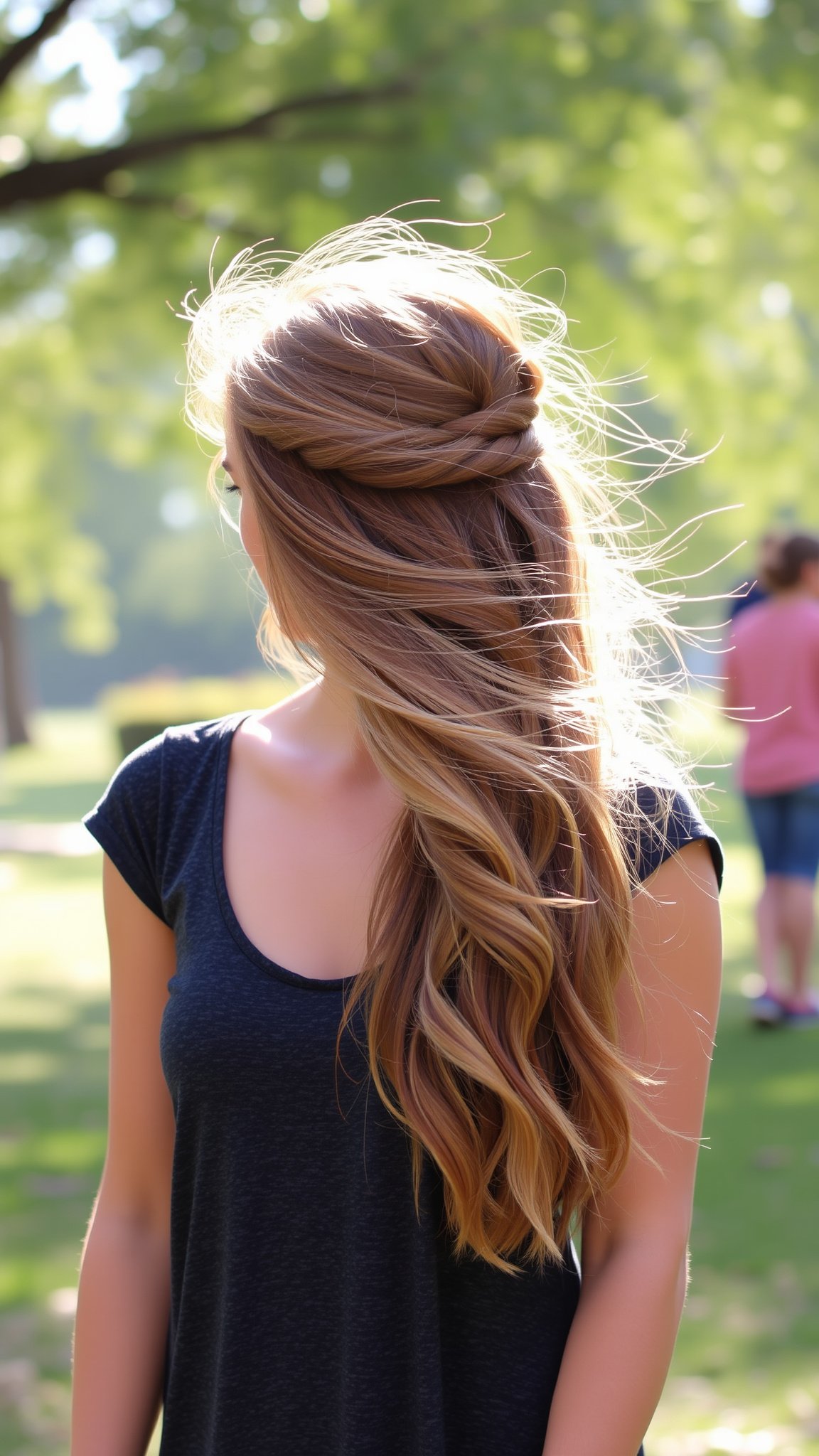 3 half up half down twist 3. Half-Up Half-Down Twist