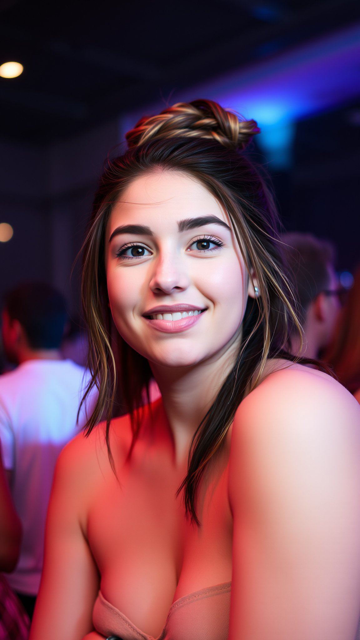 3. Messy Bun with Face-Framing Strands