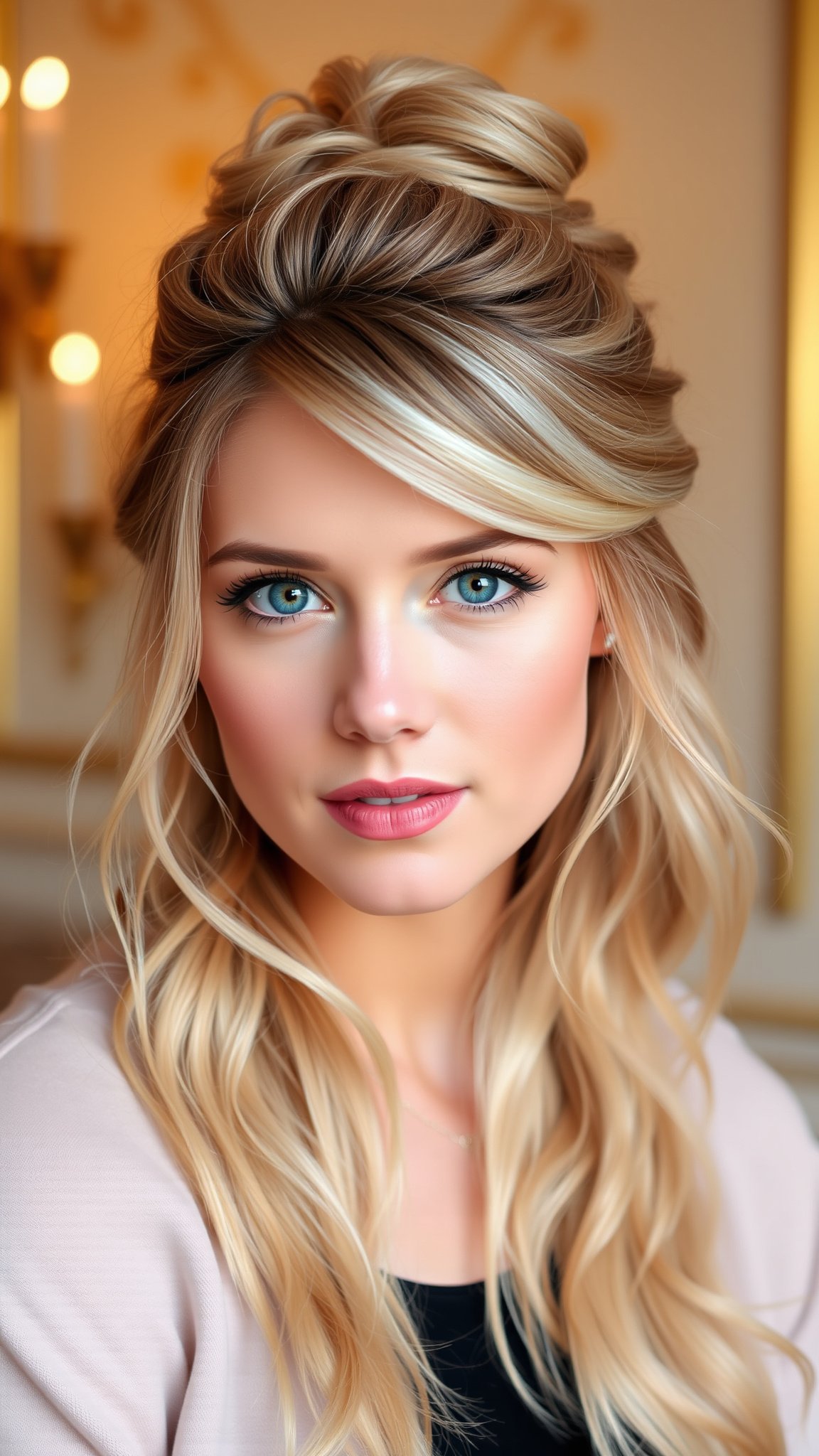 3 romantic half up bun 3. Romantic Half-Up Bun