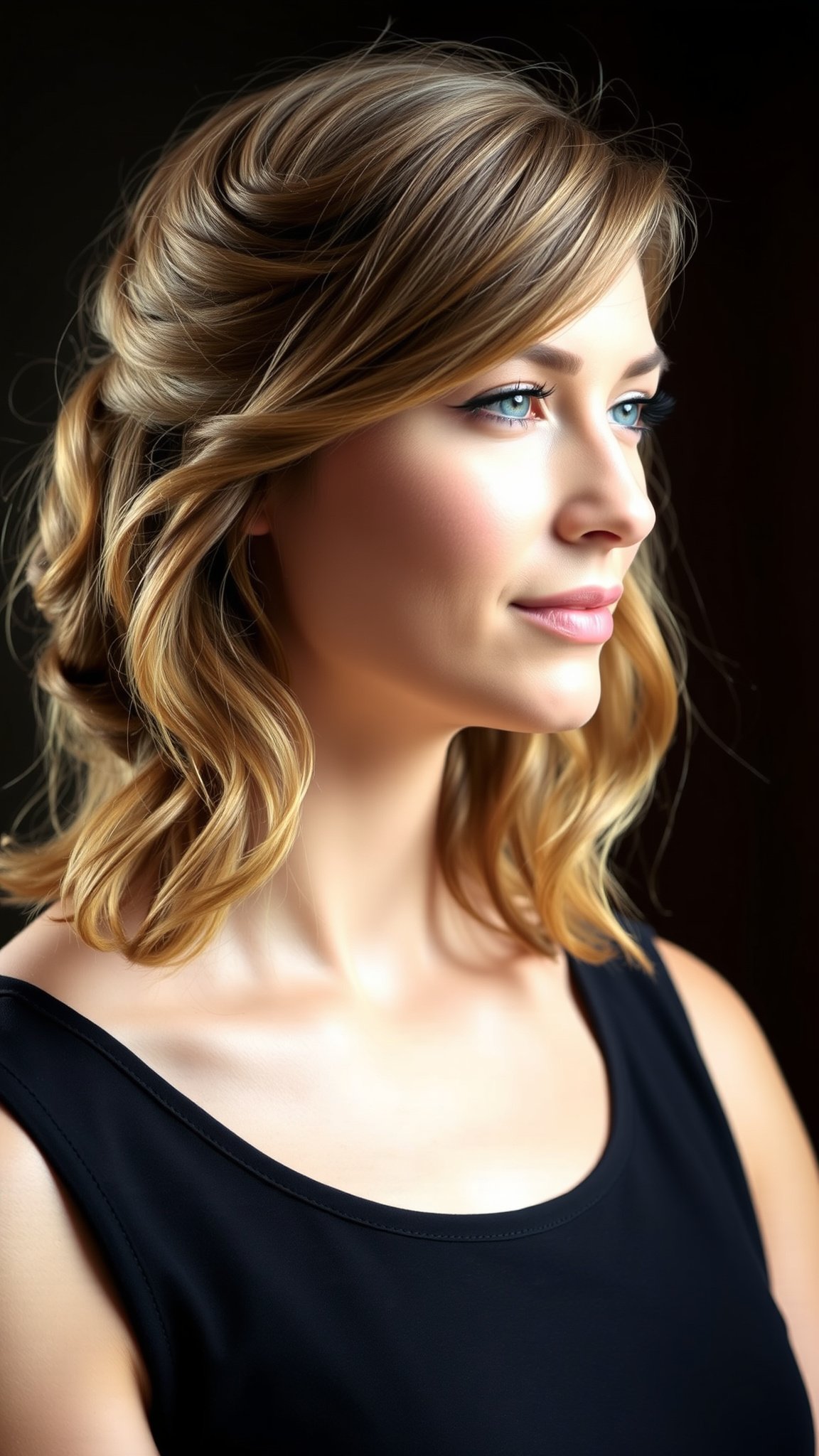 3 textured half up bun 3. Textured Half-Up Bun