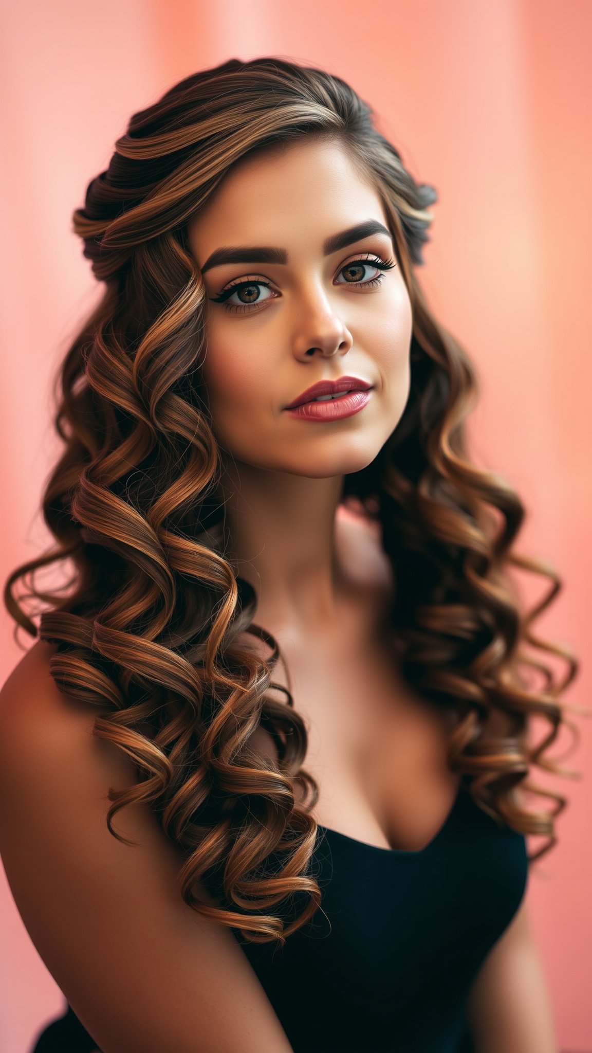 4 curly half up half down 1 4. Curly Half-Up, Half-Down