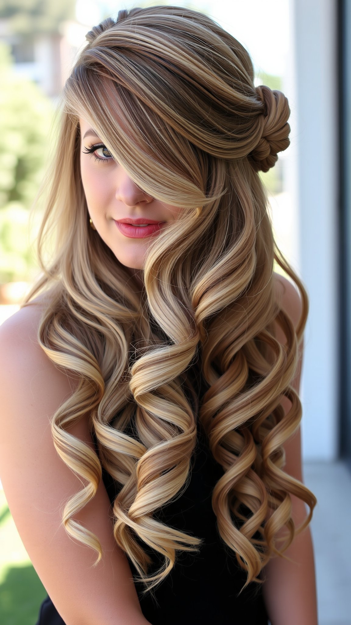 4. Curly Half-Up, Half-Down