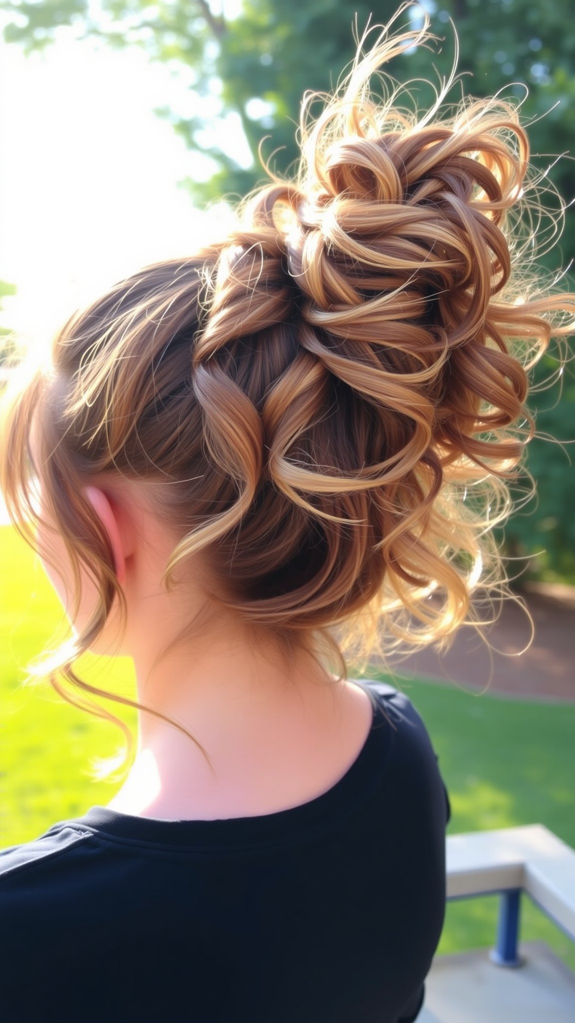 4. Messy Curly Ponytail