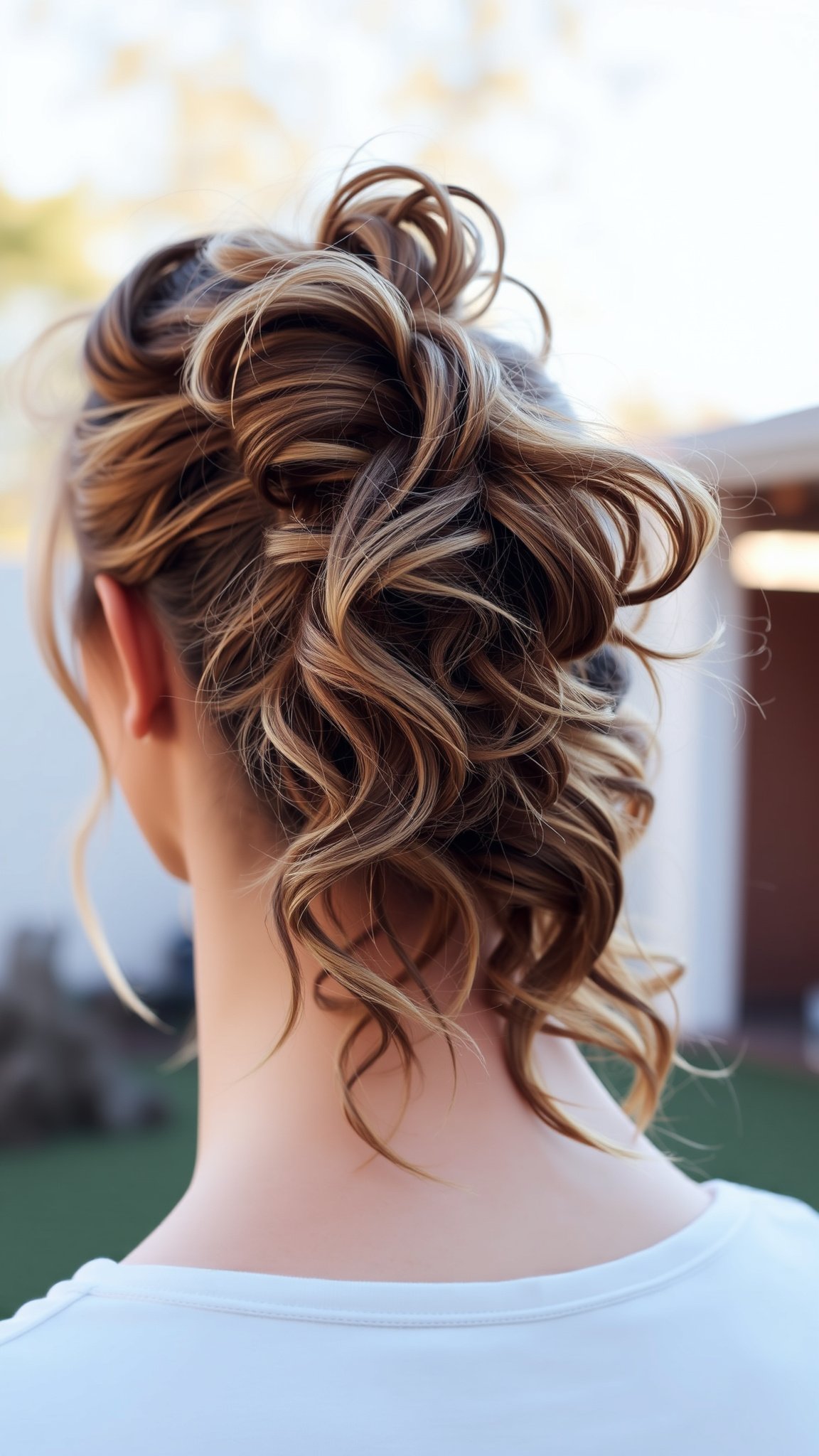 4. Messy Curly Ponytail