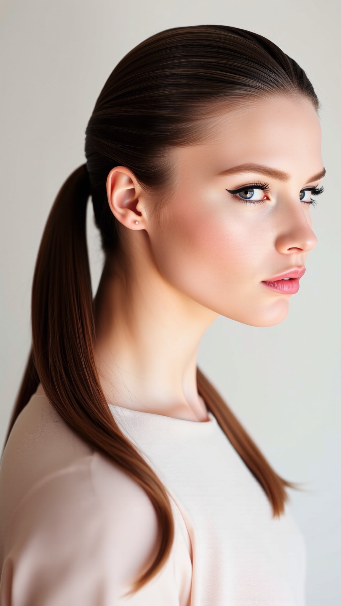 4 sleek ponytail 3 4. Sleek Ponytail