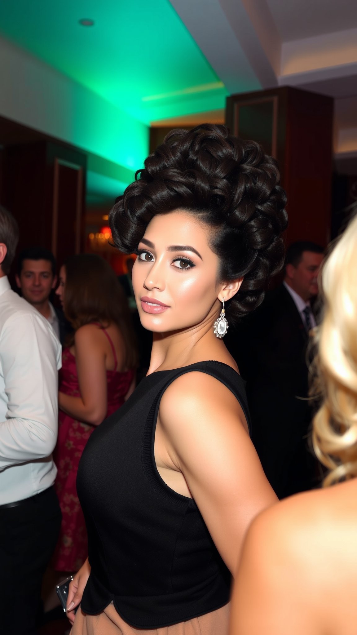 4 voluminous curly updo 4. Voluminous Curly Updo