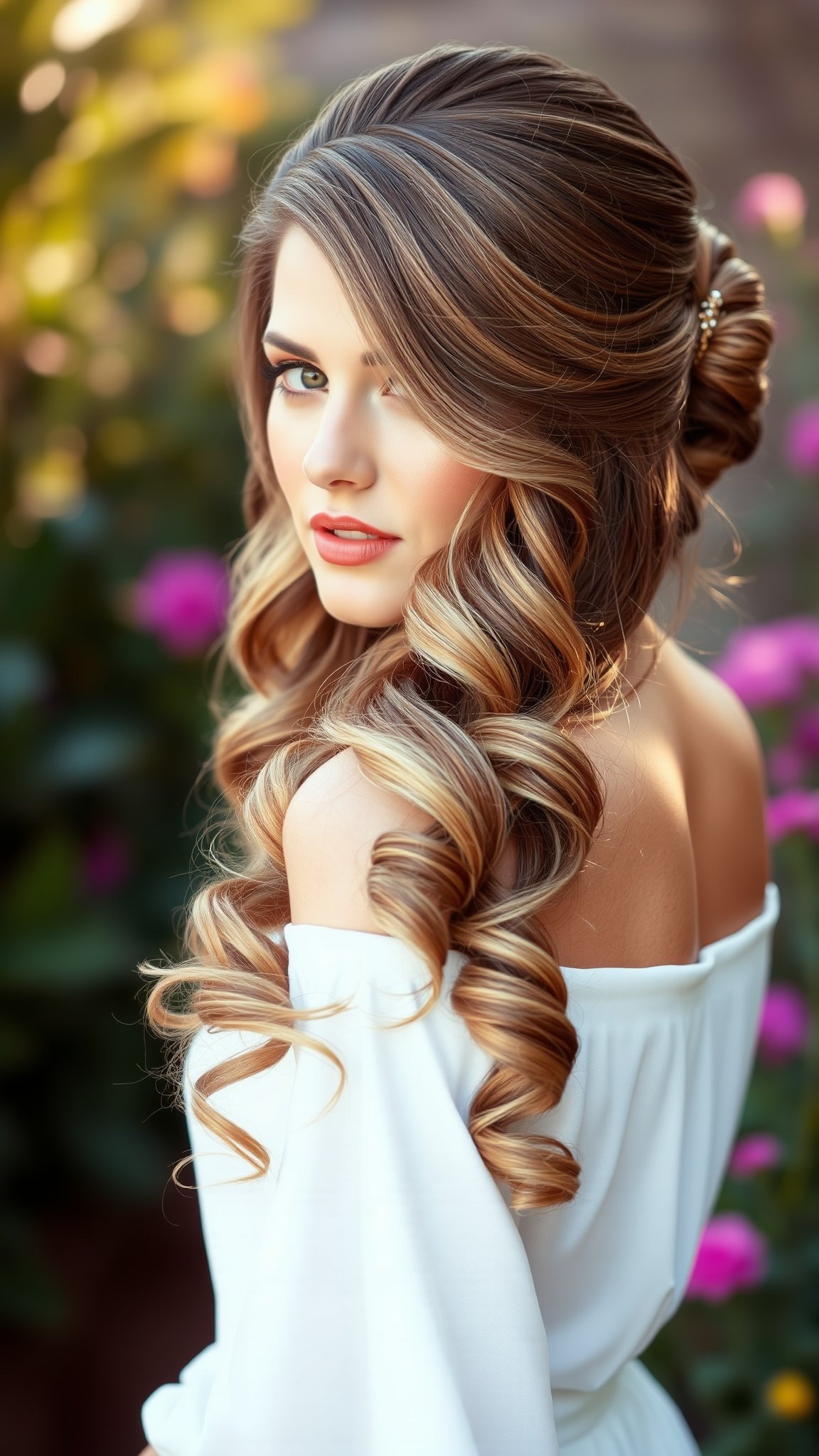 5. Curly Half-Up, Half-Down