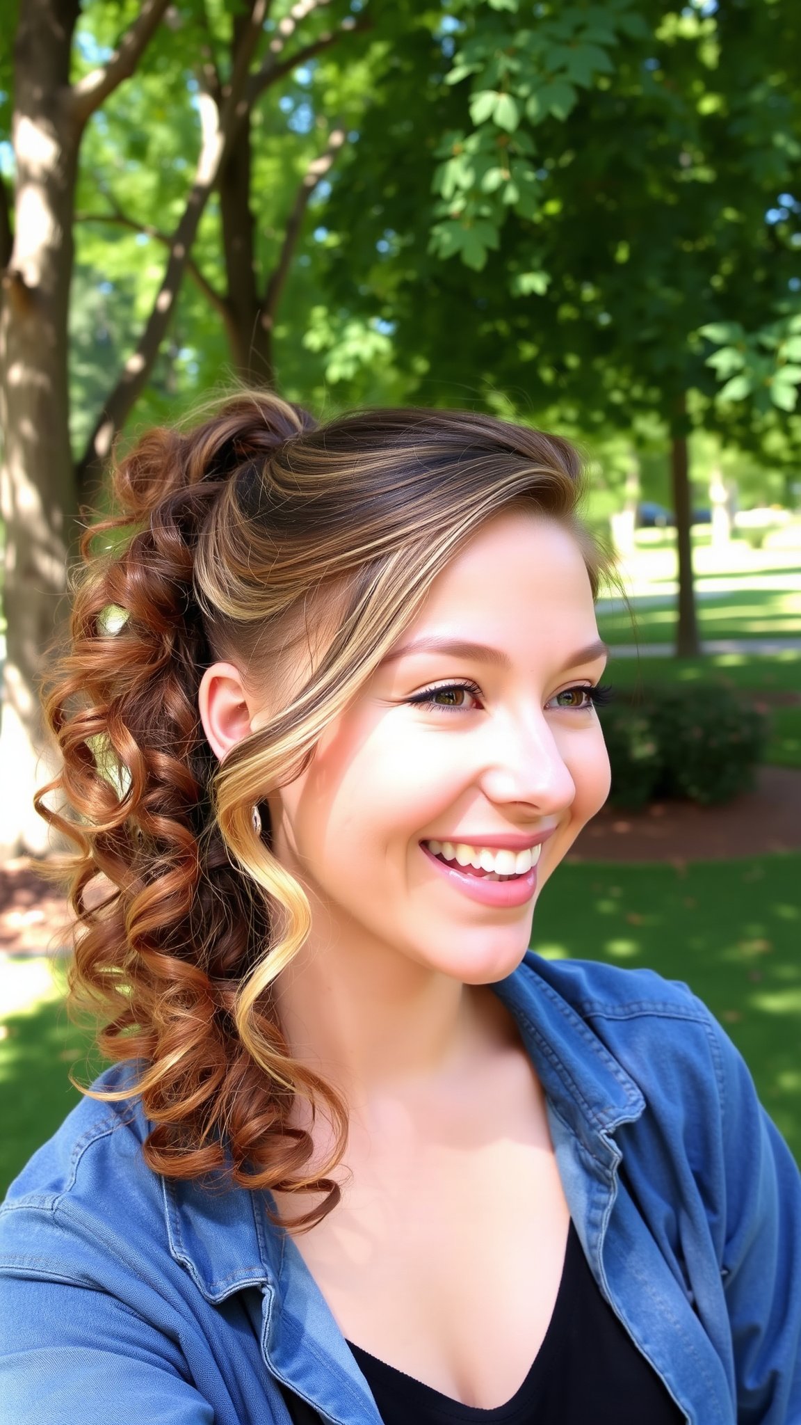 5 curly ponytail 3 5. Curly Ponytail