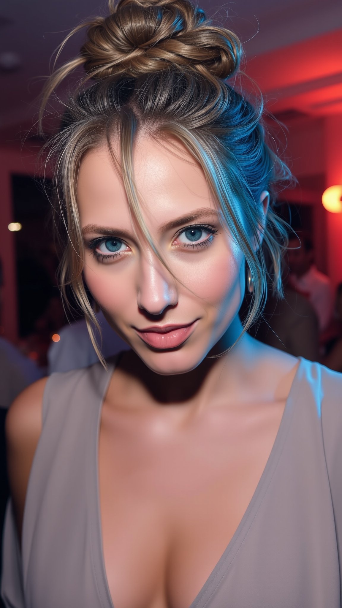 5. Messy Bun with Face-Framing Strands