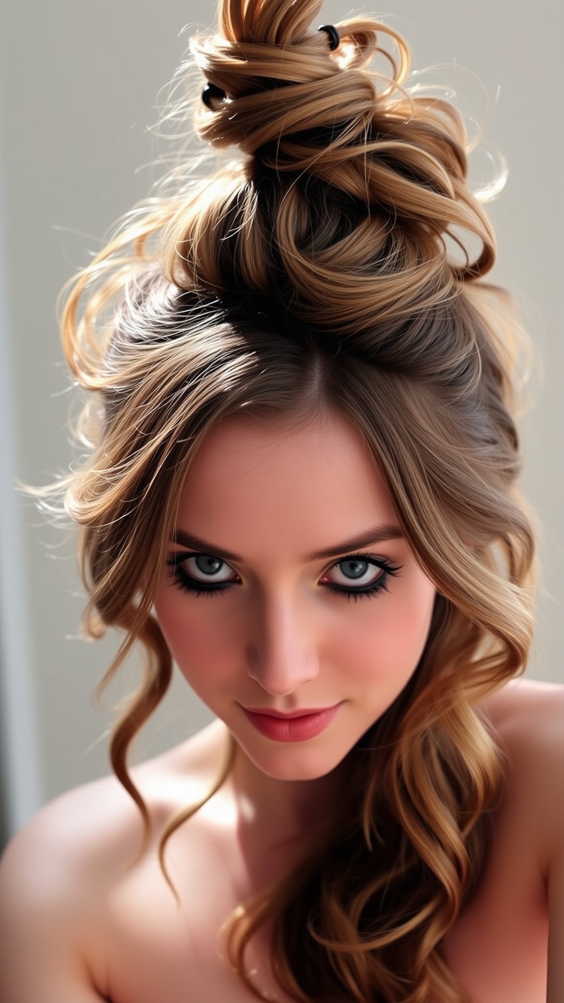 5 messy curly top knot 5. Messy Curly Top Knot