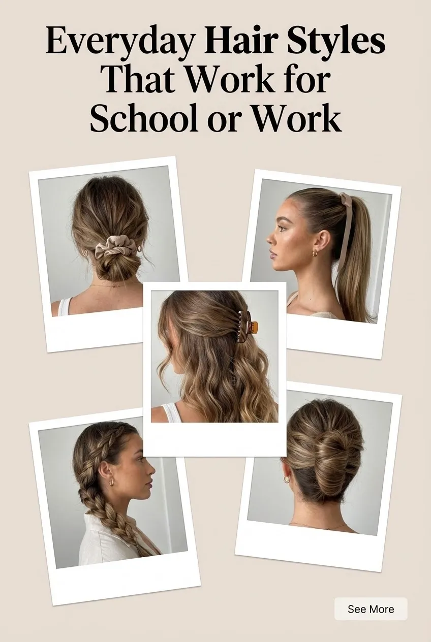 Everyday Hair Styles That Work for School or Work