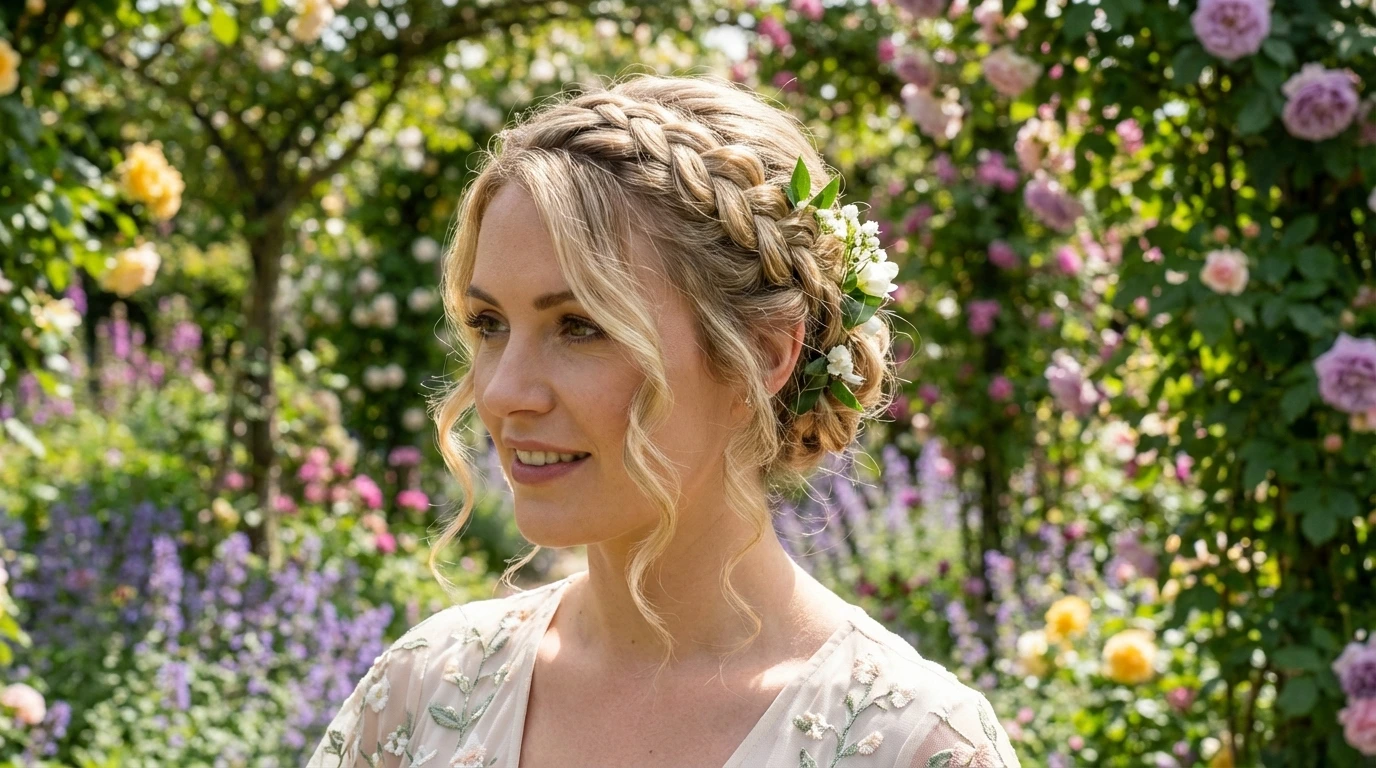 Romantic Waterfall Braid Updo