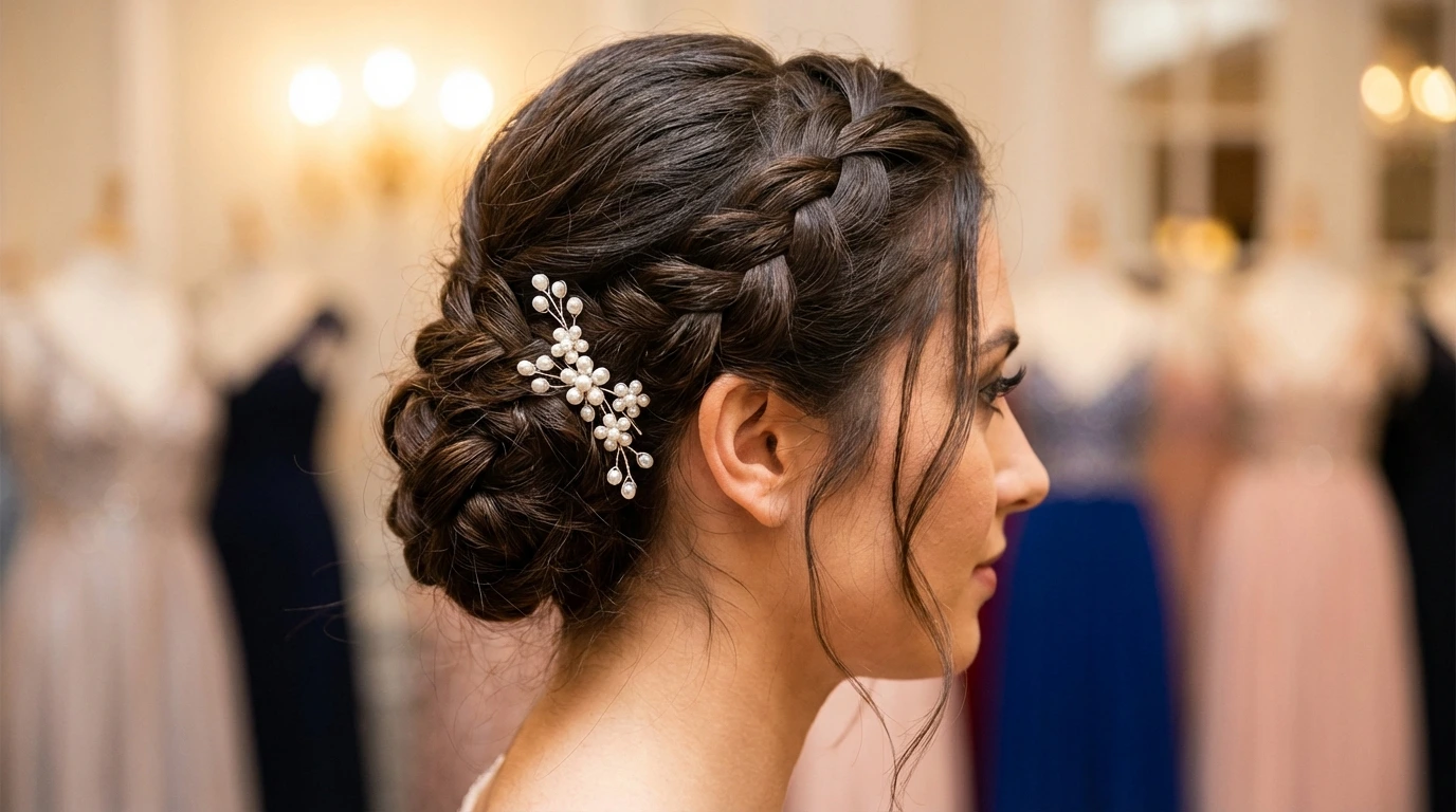 Side-Swept Braided Updo
