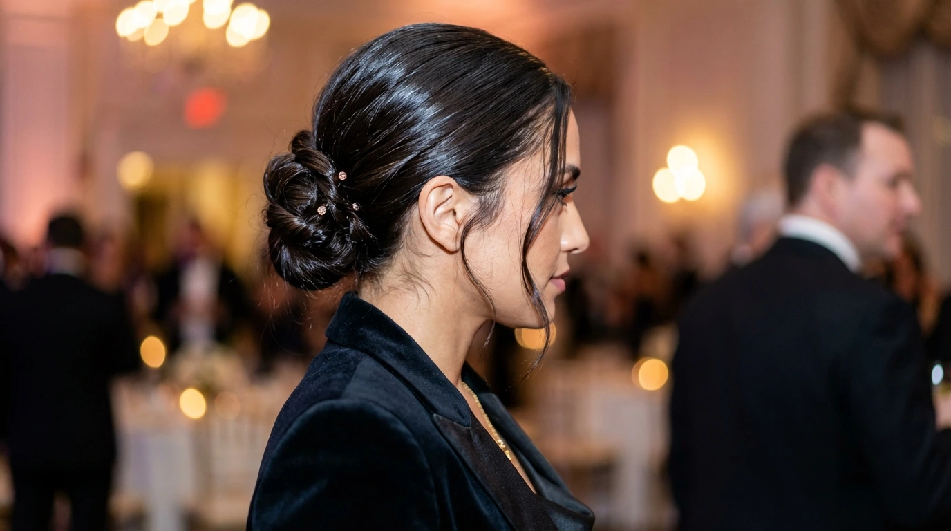 Low Chignon for Short Hair