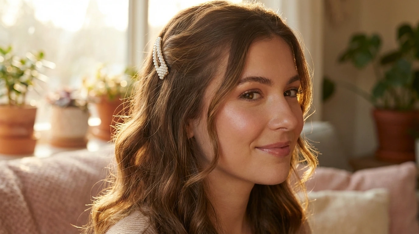 Half-Up Side Swept Style