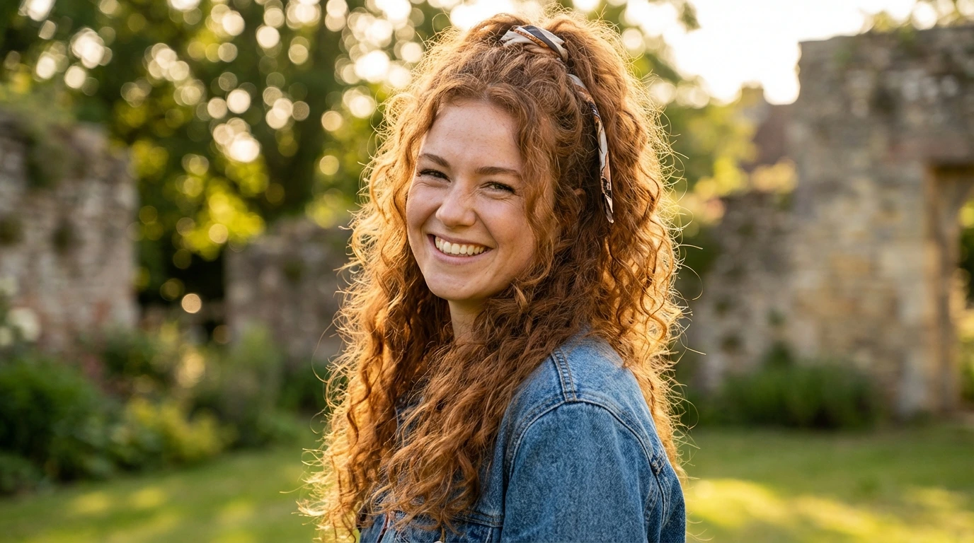4. Curly Half-Up, Half-Down