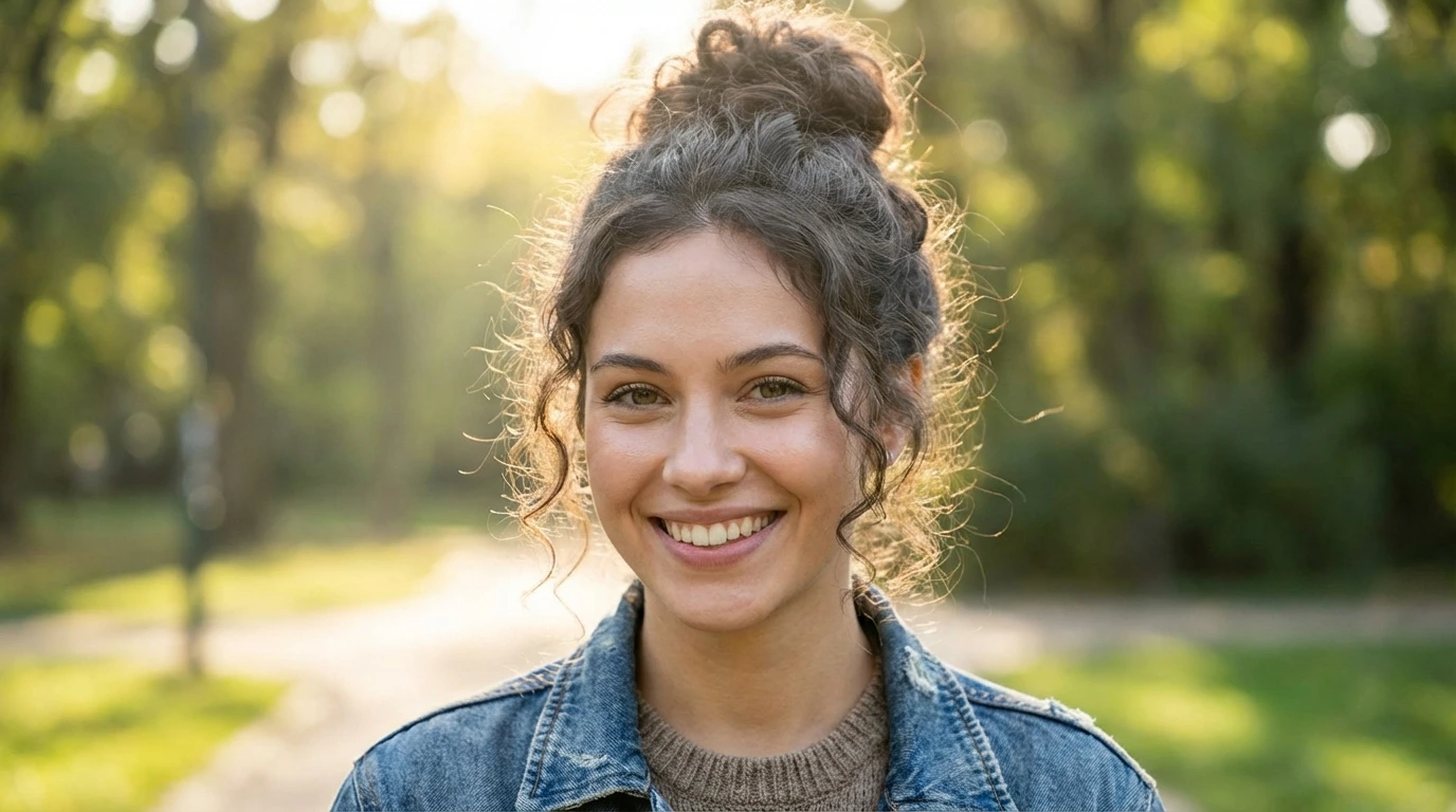 8. Messy Curly Bun