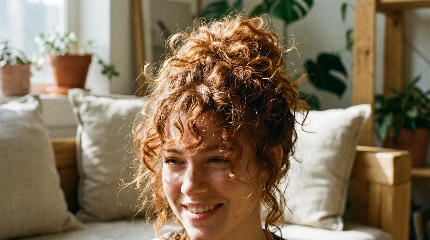 12. Messy Curly Bun