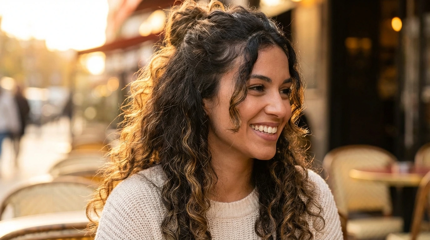 1264 3 half up curly hairstyle 3. Half-Up Curly Hairstyle