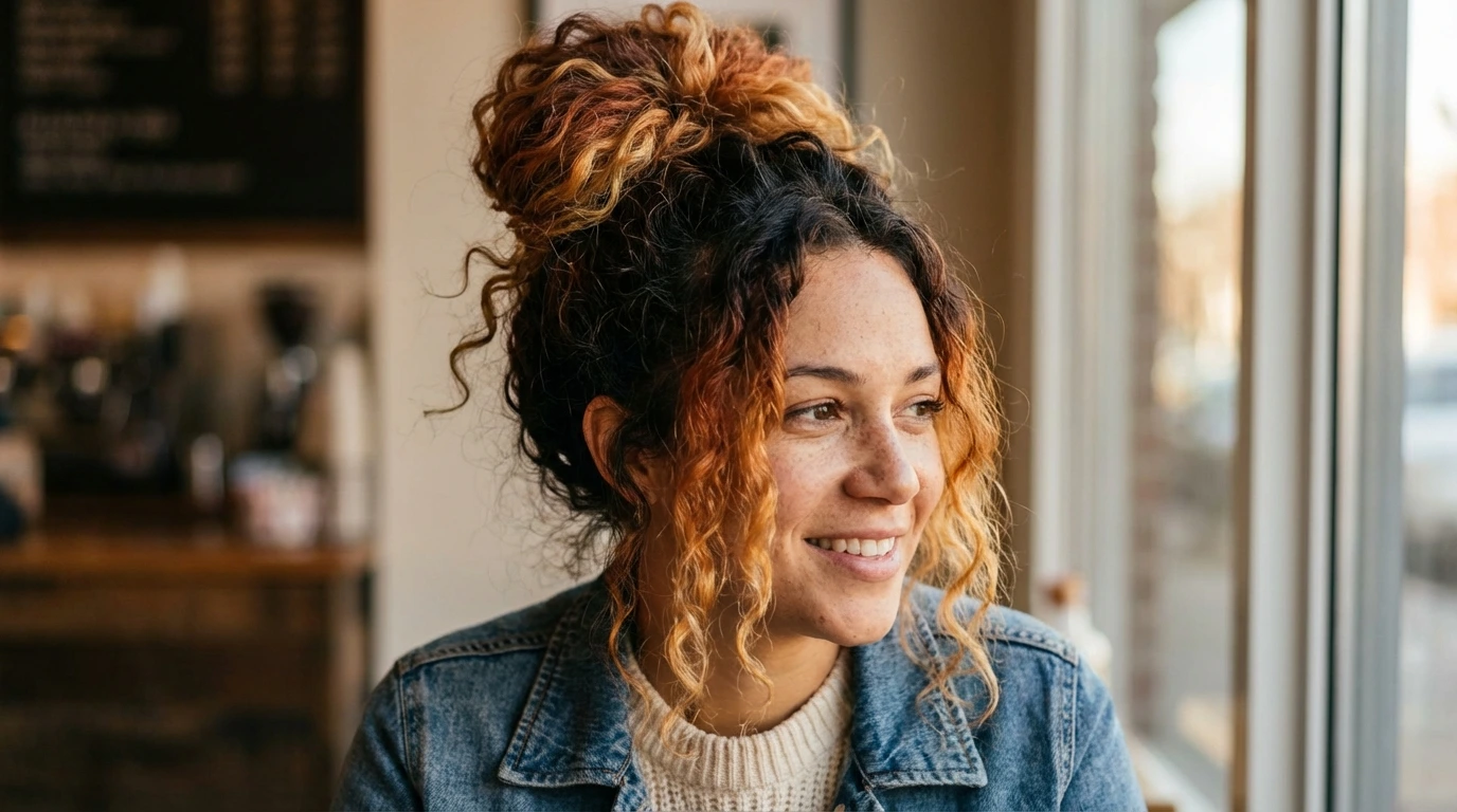 11. Messy Curly Bun