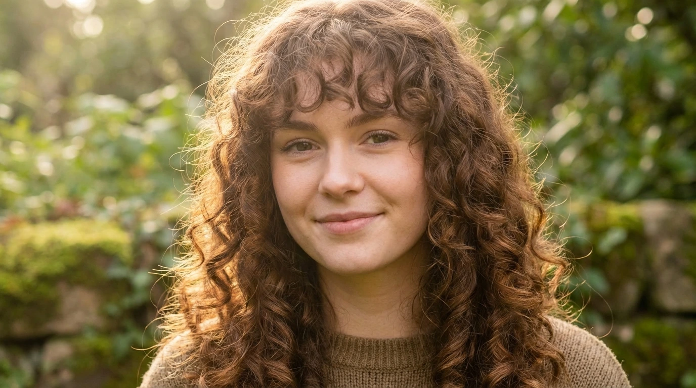 8. Curly Bangs