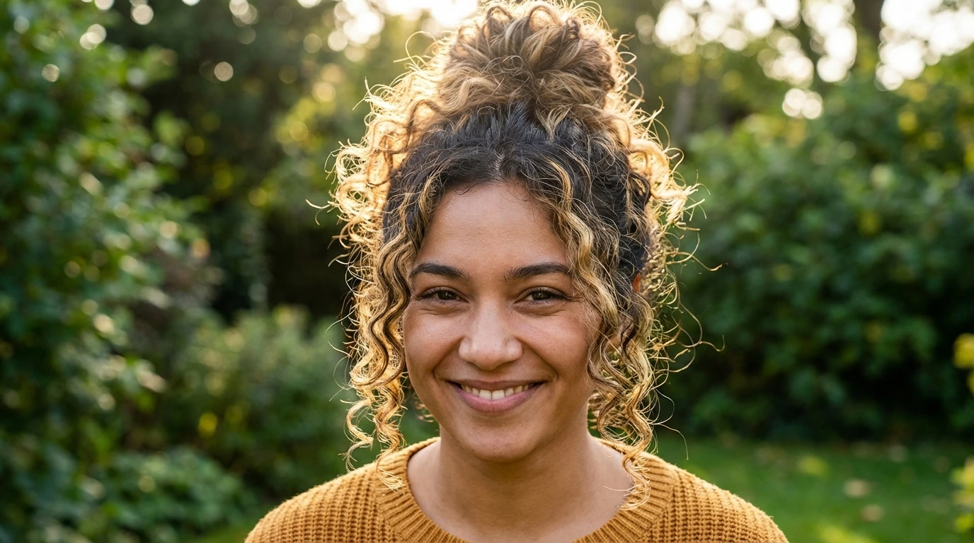 11. Curly Top Knot