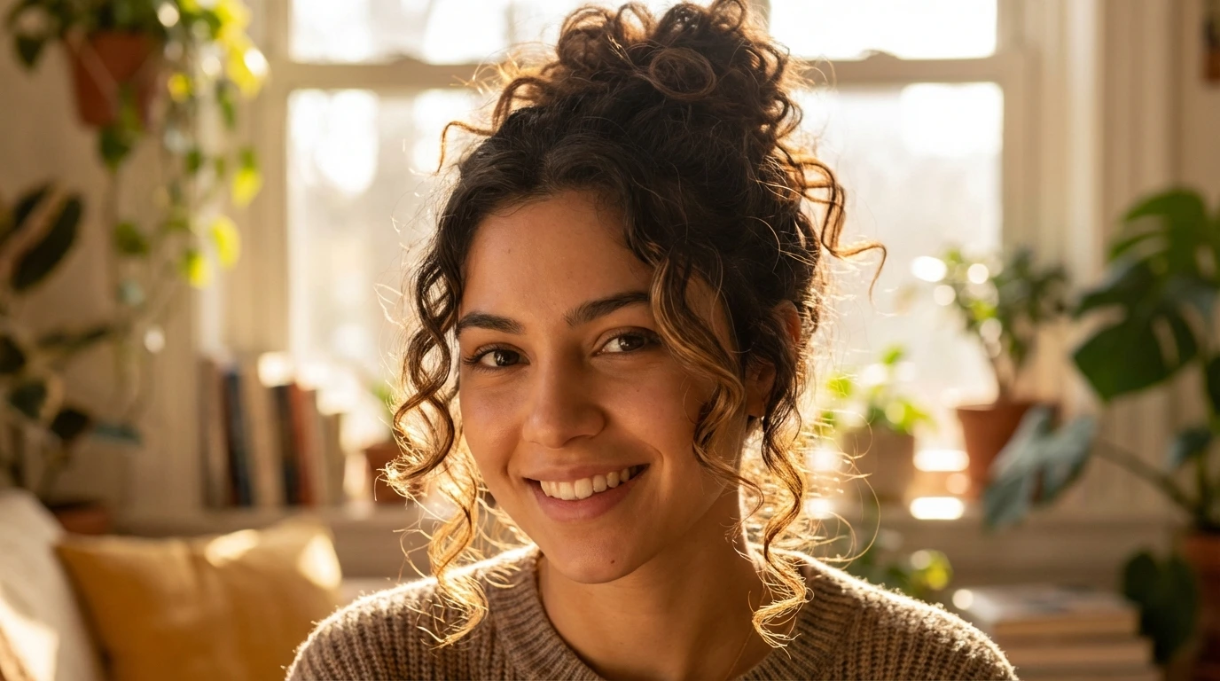 11. Messy Curly Bun