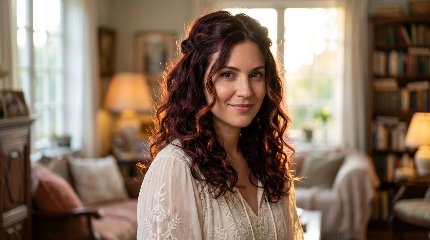 4. Half-Up Curly Style
