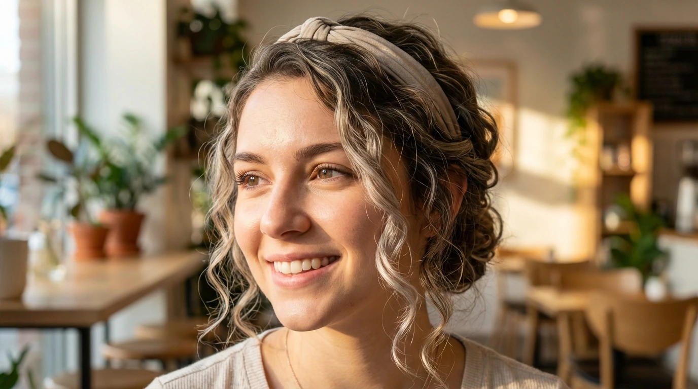 11. Curly Hairband Twist