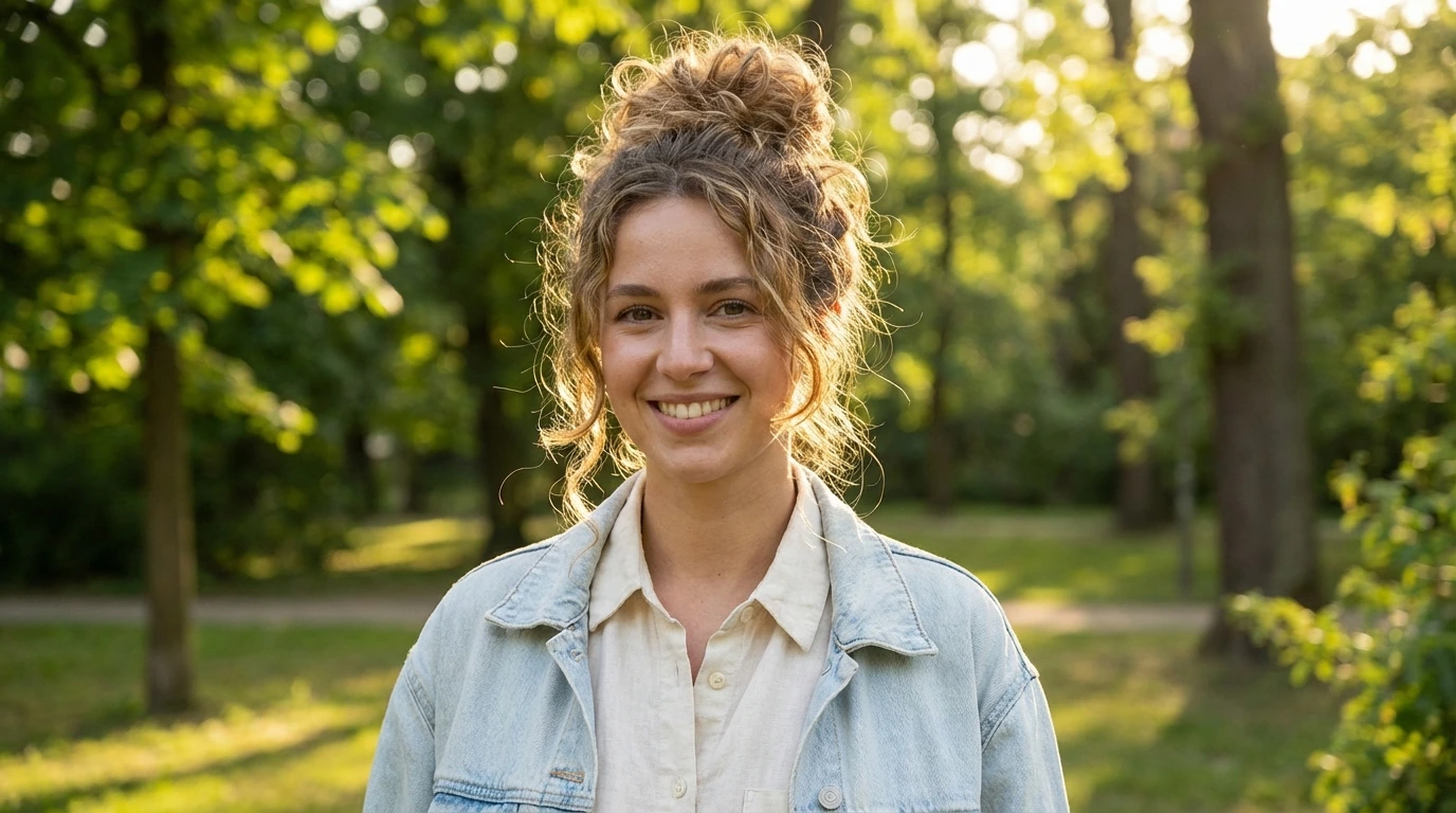 5. Messy Curly Bun