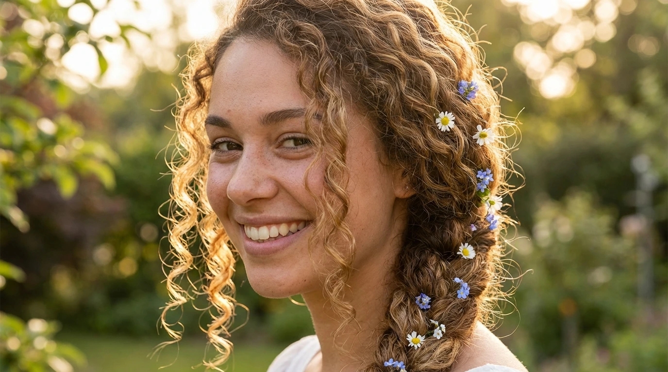 6. Curly Side Braid