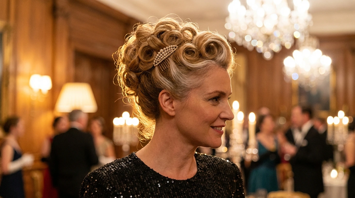 9. Vintage Curly Updo