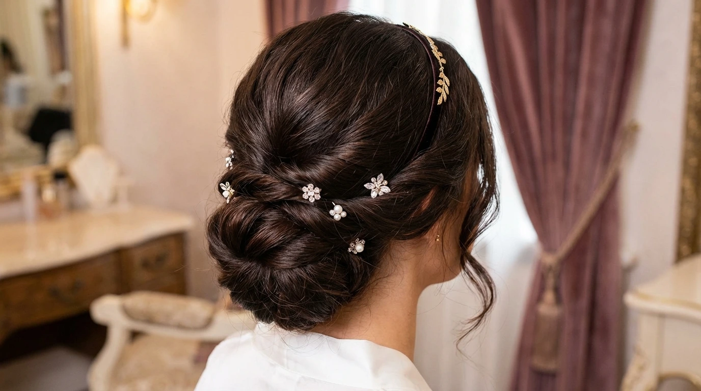 Twisted Bun with Hair Accessories