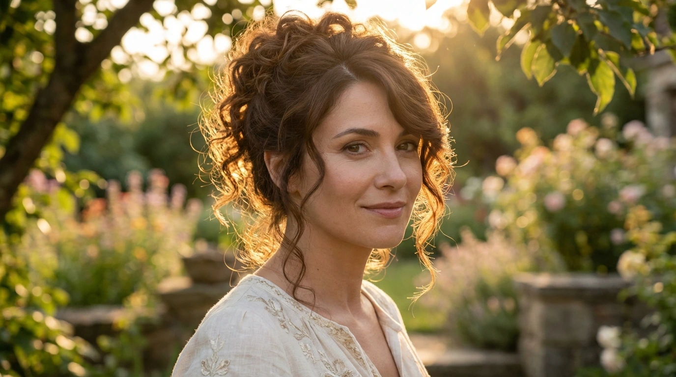 2. Loose Curly Updo