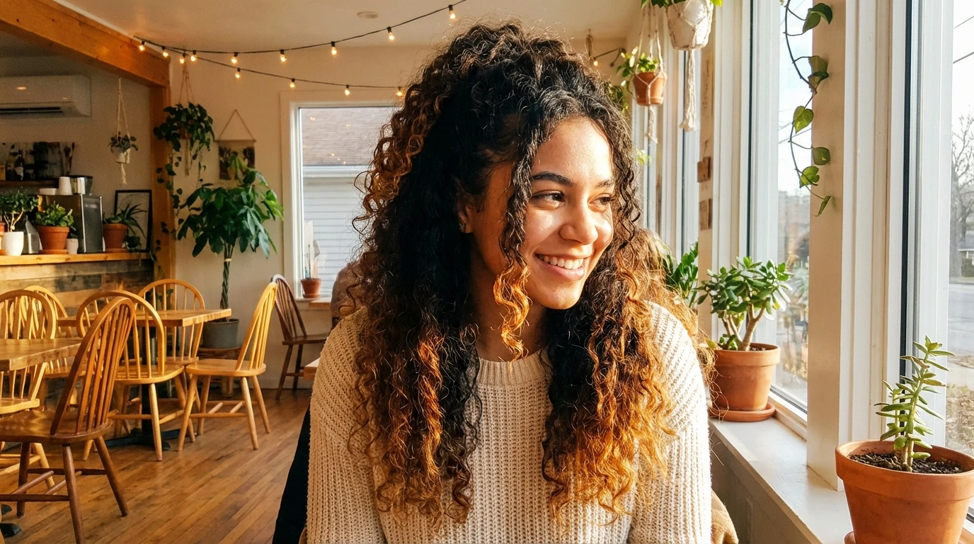 3. Half-Up Curly Hairstyle