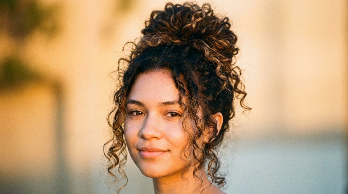 10. Messy Curly Bun