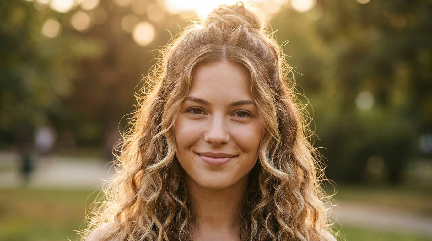 8. Curly Half-Up, Half-Down