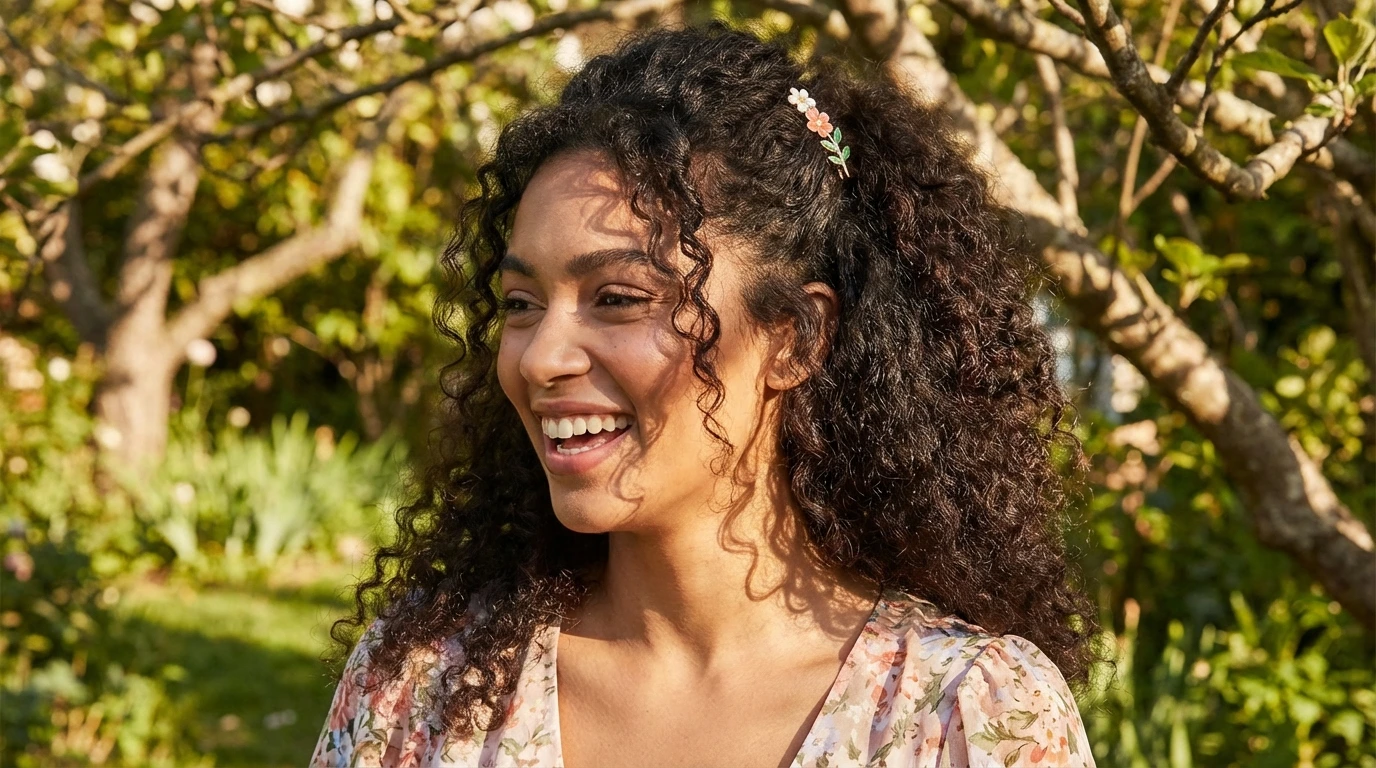 5. Half-Up, Half-Down Curls