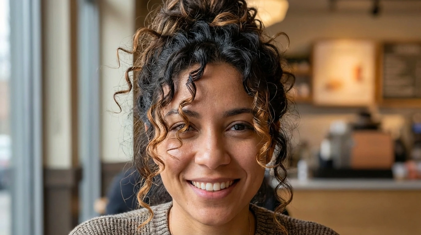 7. Messy Curly Updo