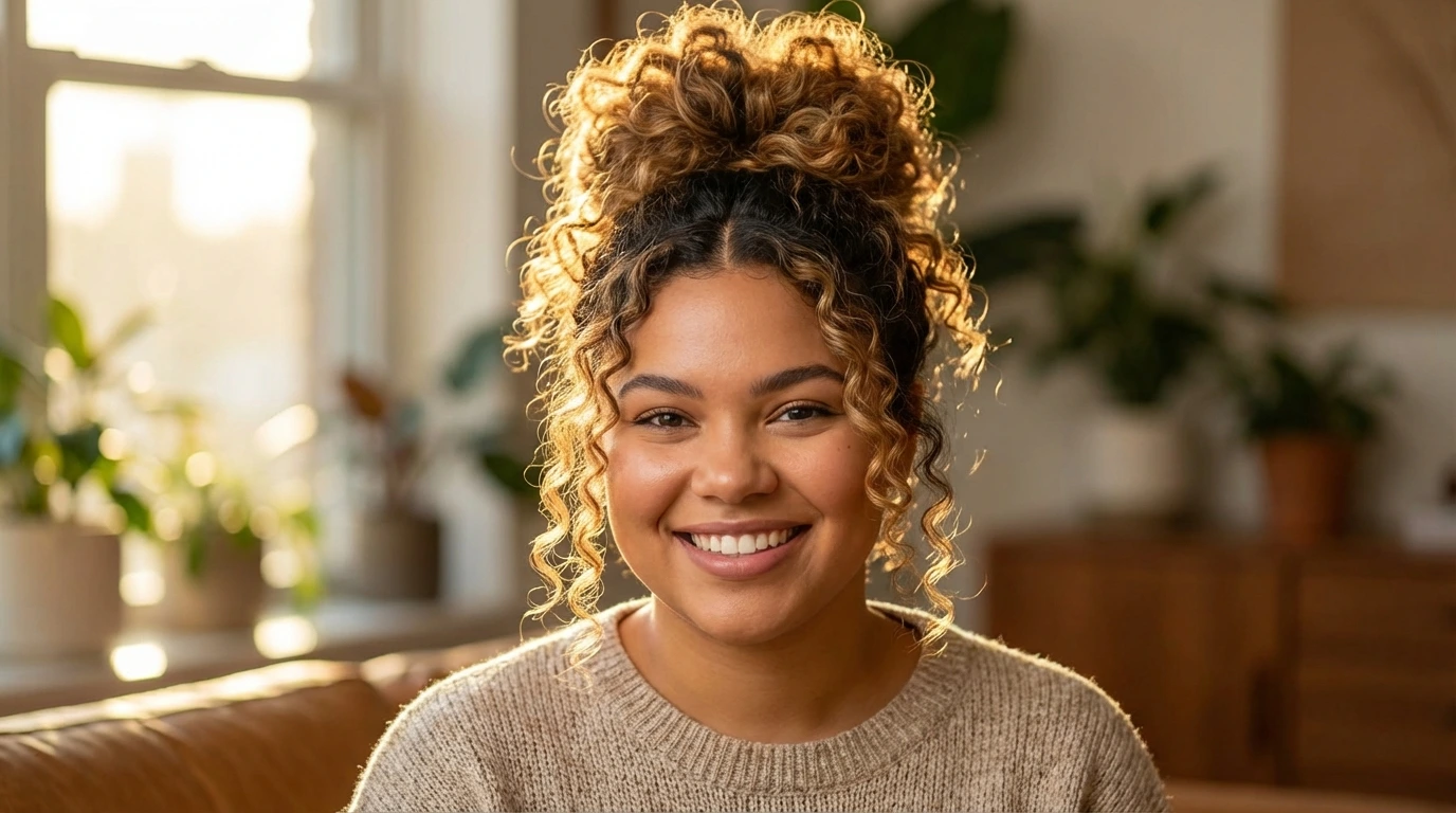 11. Curly Top Knot
