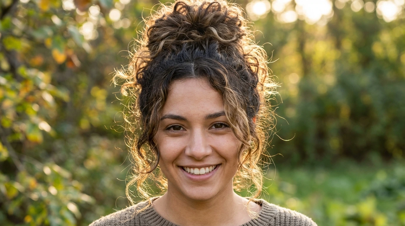 12. Curly Messy Bun