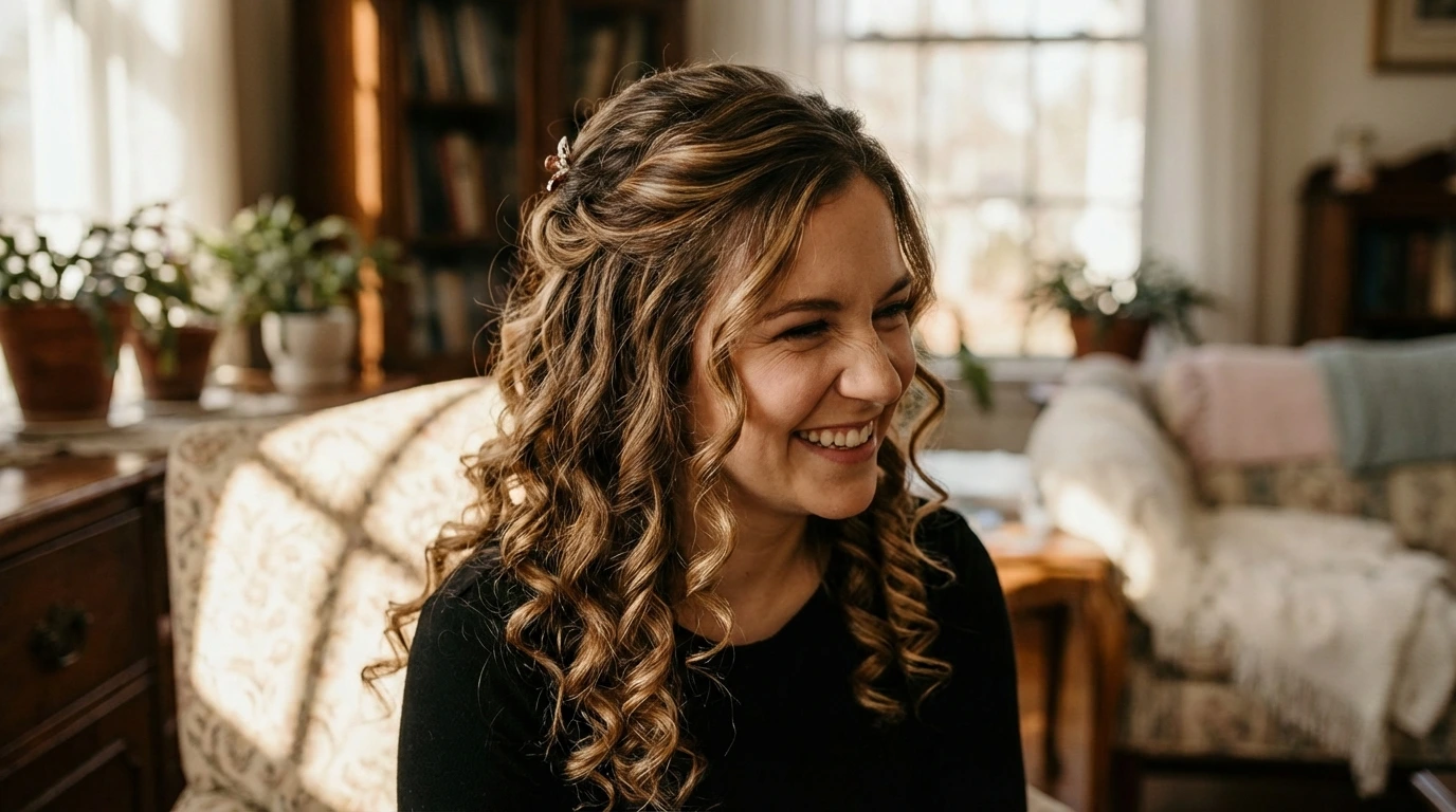 4. Half-Up, Half-Down Curls
