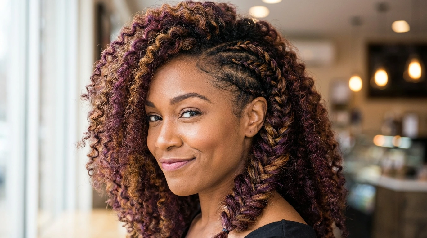 8. Textured Curly Braids