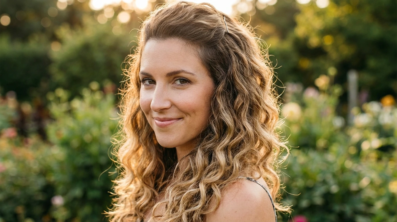 7. Half-Up Curly Hairstyle