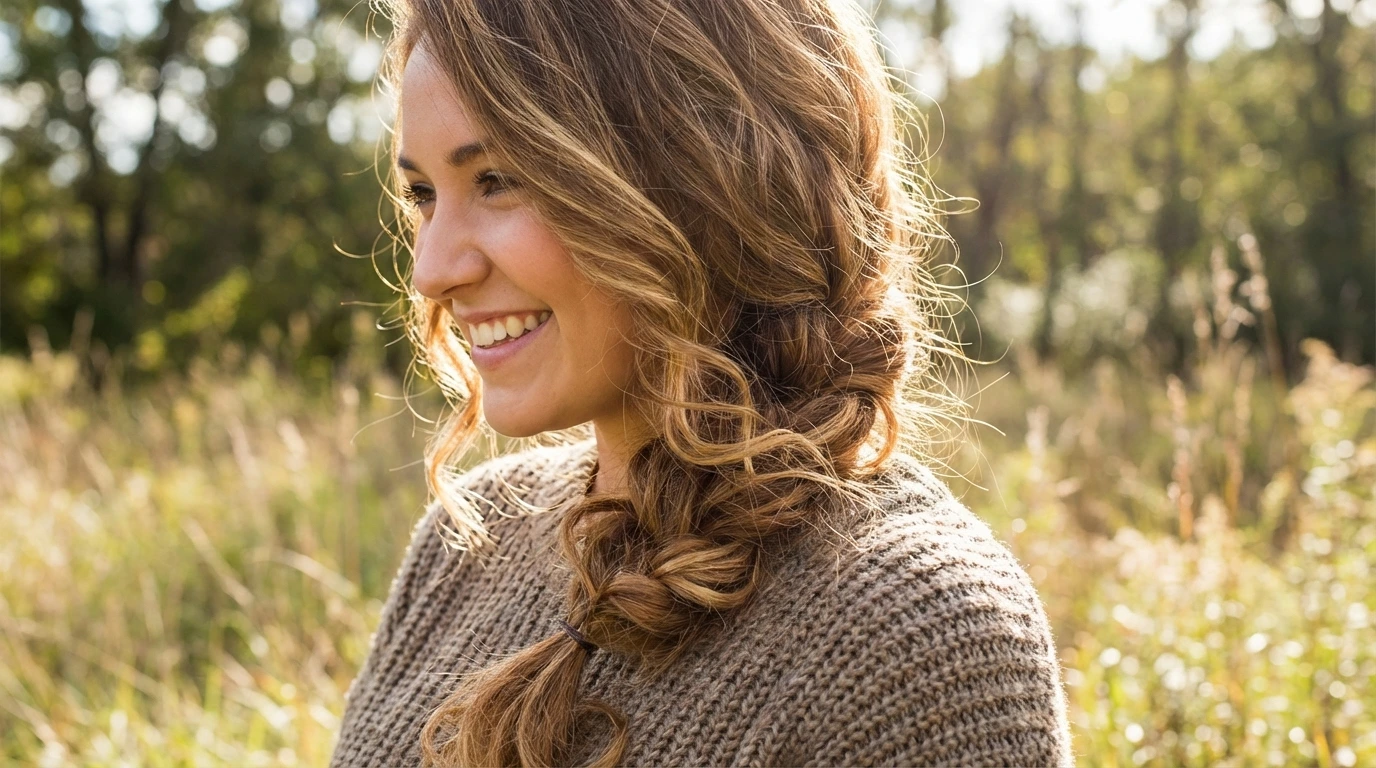 9. Curly Side Braid