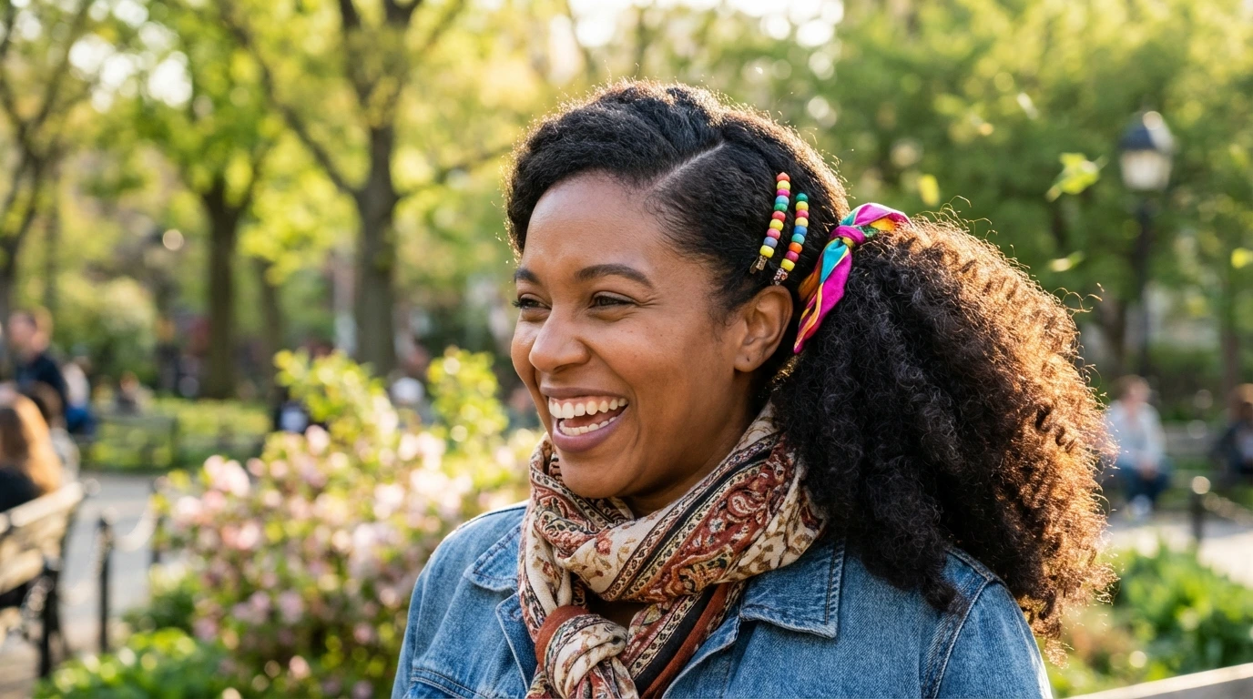 7. Curly Side Ponytail