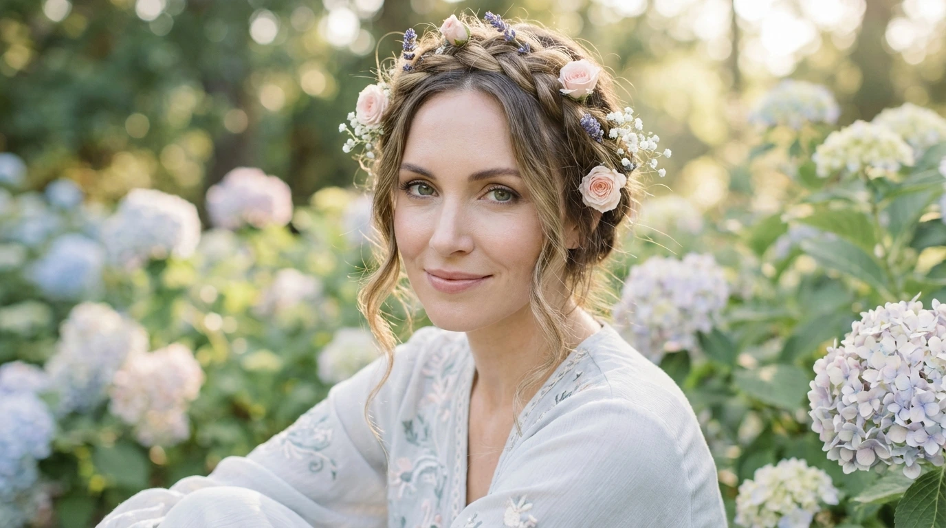 8. Crown Braid with Curls